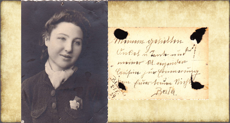 LEFT: Portrait Photo of Berta Jellinek, Brünn, Czechoslovakia, February 1939