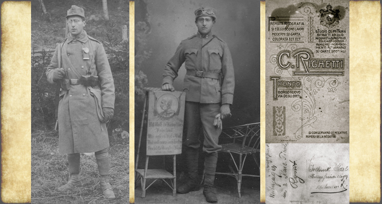 LEFT: Karl Jellinek in Austrian Army Uniform During WWI (unidentified outdoor location and year)
